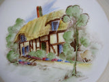 Shelley Old England Village Scene Hand Painted Plate Artist Signed Eric Slater 1930s