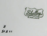 Shelley Art Deco Cake Plate England Enamel Fruit Leaves Queen Anne Shape