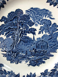 Wedgwood Woodland Blue Transferware Dinner Plate Vintage 10 Inches