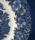 Wedgwood Woodland Blue Transferware Dinner Plate Vintage 10 Inches