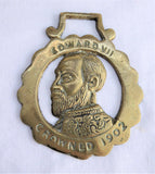 King Edward VII Horse Brass Crowned 1902 Harness Ornament 1930s Royalty