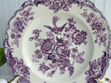 Mulberry Transferware Plate Bristol Asiatic Pheasants 9.75 Crown Ducal 1930s Purple