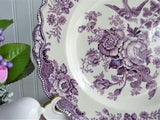 Mulberry Transferware Plate Bristol Asiatic Pheasants 9.75 Crown Ducal 1930s Purple