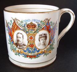 Mug King George V Queen Mary England Silver Jubilee 1935 Royal Commemorative