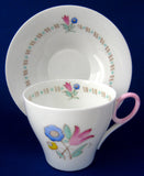 Shelley Cup And Saucer Bell Flower Art Deco Oxford 1935-1940s Pink Blue