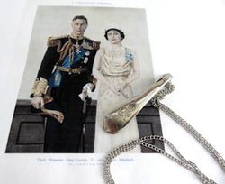 Necklace Spoon Coronation King George VI Of England 1937 Nickel Silver Souvenir