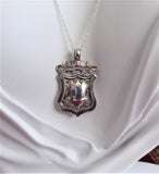 Necklace Watch Fob Pendant English Sterling Silver 1937 Chester Sterling Chain Fancy