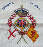 Scarf Coronation Edward VIII George VI 1937 Crown Flags Hankerchief