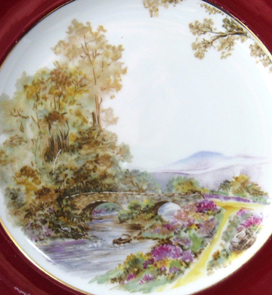 Shelley Heather Dinner Plate Gainsborough Maroon Henley 10.75 Inch Gol ...