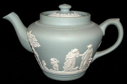 Teapot Dudson Jasperware Green Vintage England Jasper 1940s Tea Pot