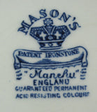 Masons Manchu Teacup Trio Blue Transferware Larger Plate 1940s