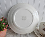 Otters Plate Luncheon White Wheat Embossed Ironstone England 1940s Weatherby