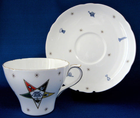 Shelley Eastern Star Cup And Saucer Pole Star New Cambridge Shape 1940s