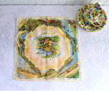 Cleethorpes Handkerchief Souvenir 1930-1940s Silk With Best Wishes Landmarks