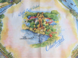 Cleethorpes Handkerchief Souvenir 1930-1940s Silk With Best Wishes Landmarks