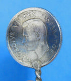Salt Spoon George VI Sterling Silver Coin Royal Visit To South Africa 1947