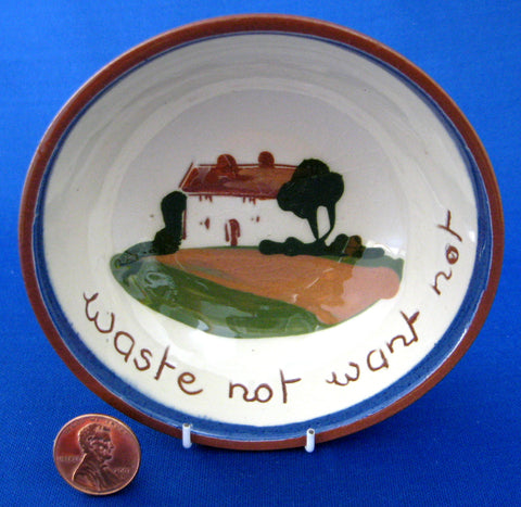 Motto Ware Dish Waste Not Want Not Dartmouth Mottoware 1940s