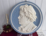 Composer Beethoven Jasperware Plaque Blue And White 7.5 Inches Musician