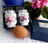 Boxed Egg Coddler Pair Royal Worcester Bournemouth Single 1950 Floral