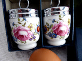 Boxed Egg Coddler Pair Royal Worcester Bournemouth Single 1950 Floral