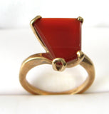 Genuine Sardonyx Ring Jeray Unusual Vintage 10kt Gold 1940s Vintage