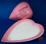 Royal Winton Grimwades Pink Heart Shape Cheese Wedge Georgia 1950s