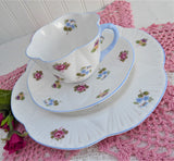 Cup and Saucer With Plate Shelley Dainty Rose Pansy Forget Me Nots 1950s Teacup Trio