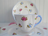 Cup and Saucer With Plate Shelley Dainty Rose Pansy Forget Me Nots 1950s Teacup Trio