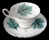 Shelley England Drifting Leaves Gainsborough Cup And Saucer Demitasse 1950s