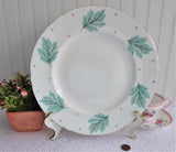 Shelley Drifting Leaves Dinner Plate Charger 1950s Aqua Platinum 10.25 Inch