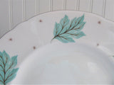 Shelley Drifting Leaves Dinner Plate Charger 1950s Aqua Platinum 10.25 Inch