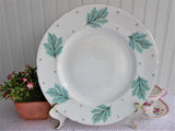 Shelley Drifting Leaves Dinner Plate Charger 1950s Aqua Platinum 10.25 Inch