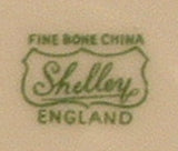 Shelley Cup Saucer Plate Gainsborough Shape Floral Blue Trim 1950s