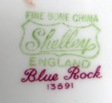 Shelley Blue Rock Bon Bon Dish Ludlow Shape Blue Trim Bowl 1950s