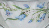 Shelley Large Breakfast Teacup Trio Harebell Oleander Shape Blue And White