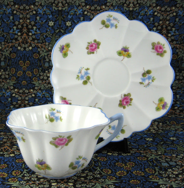 Shelley Cup And Saucer Rose Pansy Forget Me Nots Stratford 1950s
