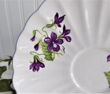 Shelley Violets Ludlow Cup And Saucer English Bone China Lavender Trim 1950s
