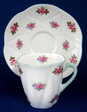 Shelley Rosebud Tall Dainty Cup And Saucer Demi Coffee 1950s