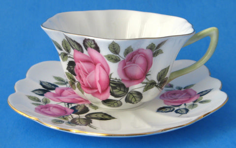 Shelley England Cappers Rose Cup And Saucer Stratford Shape 1959-1966