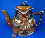 Teapot Toby Jug England Brown Gold Luster Vintage 1940s Tea Pot Price Kensington