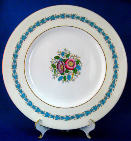 Wedgwood Fancy Floral Plate Hand Painted Enamels Vintage 1950s 10.5 Inches
