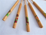 Lacemaking Bobbins Turned 8 Wood 1950s Bobbins UK Animal Decals Pillow Lace Treen