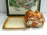 Cottageware Cheese Dish English Thatched Vintage Butter 1950s Kitsch