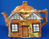 Cottageware Teapot Price Brothers Hand Painted Large 1940s Thatched Cottage