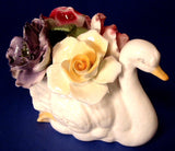 Swan Flower Bone China Paperweight Posy Vintage Thorley