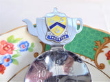 Chrome Tea Caddy Spoon 4 O Clock Bowl Teapot Finial 1950s Ingleton Enamel