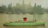 MS Caronia Cunard White Star Ocean Liner 1950s Souvenir Tea Strainer Enamel