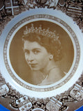 Queen Elizabeth II Coronation Plate Clarice Cliff Sepia 1953 For Canada