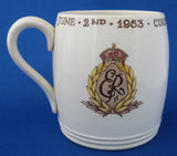 Queen Elizabeth II Coronation Mug 1953 Copeland Spode Brown Transferware Hand Colored