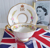 Coronation Queen Elizabeth II Cup And Saucer Photo United Kingdom Flowers 1953 Rosina